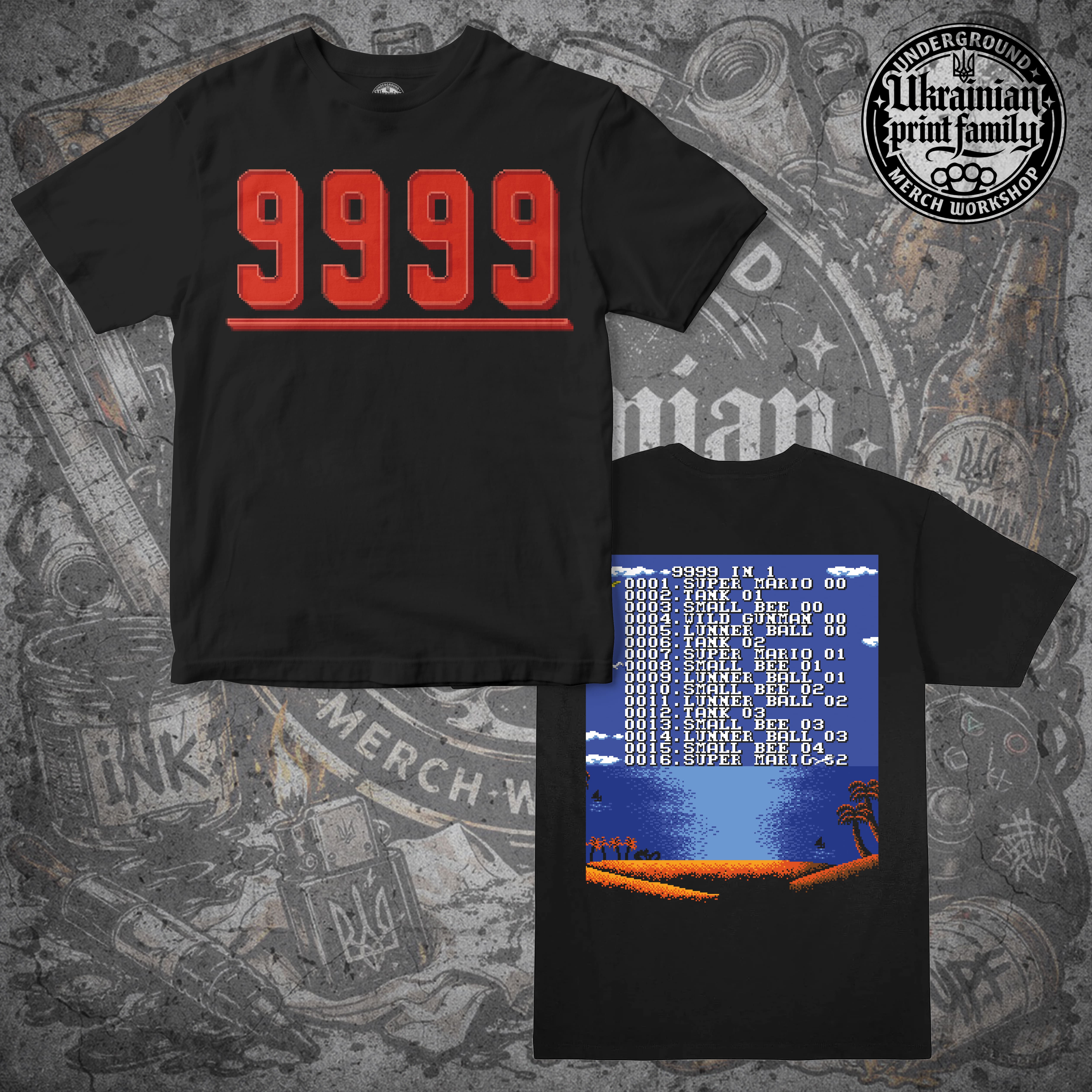 Футболка з принтом «9999»