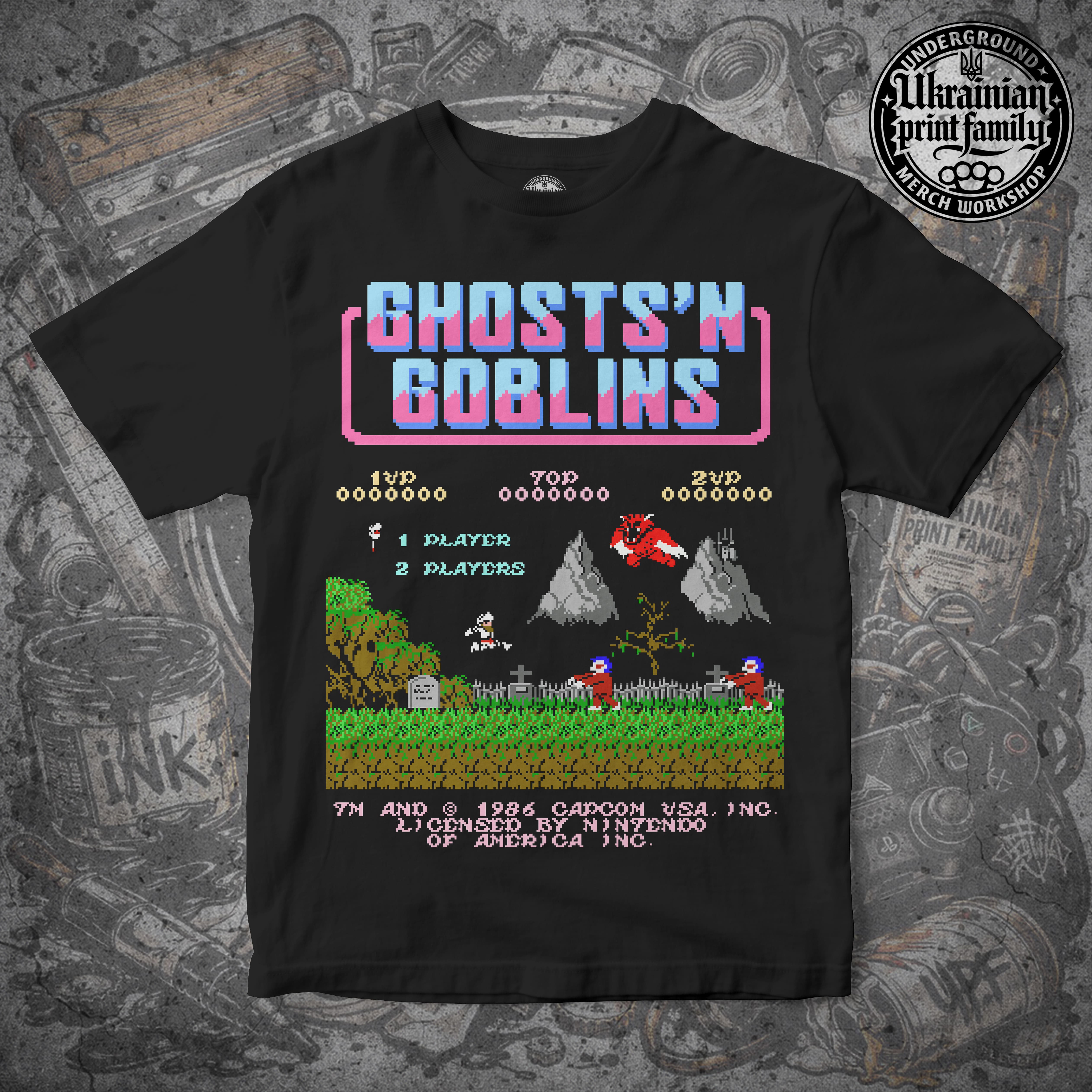 Футболка з принтом «GHOSTS N GOBLINS»