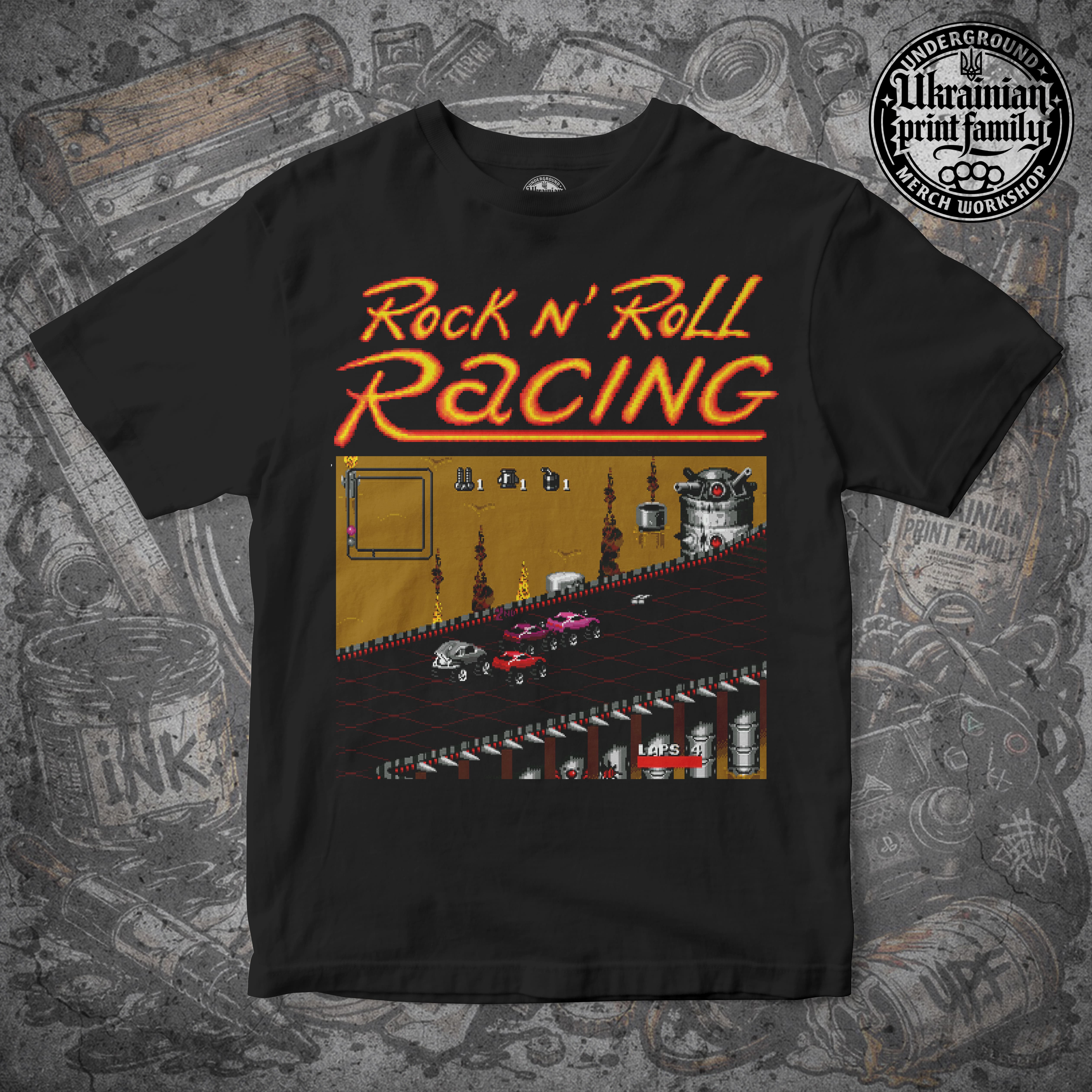 Футболка з принтом «ROCKNROLL RACING»